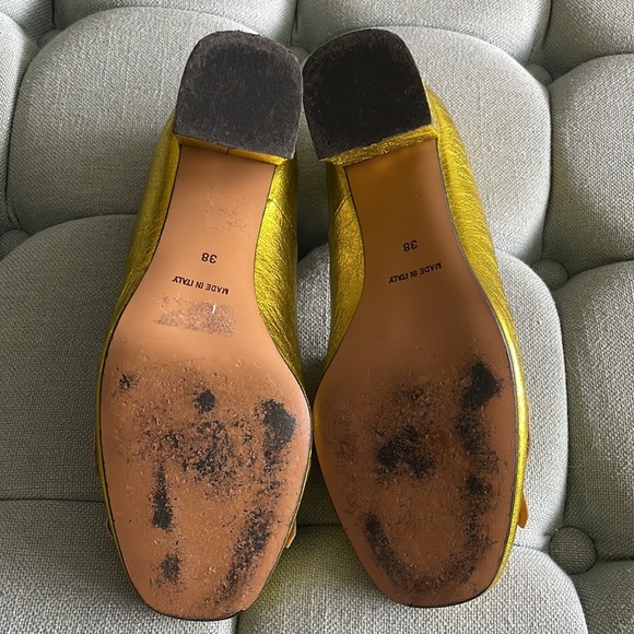 Jonak Story Yellow Metallic Block Heels - Picture 13 of 16